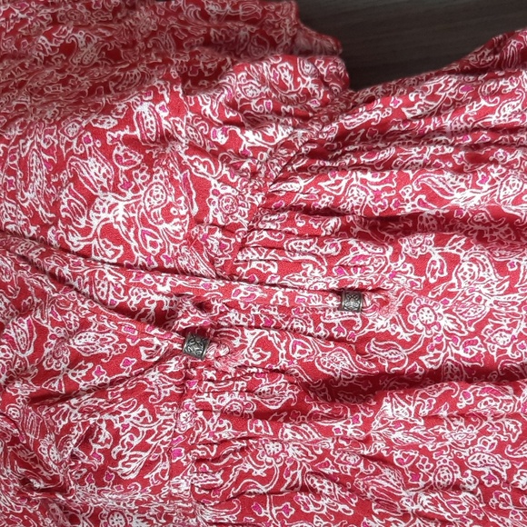 American Eagle red floral/paisley mini sun dress - Picture 3 of 7